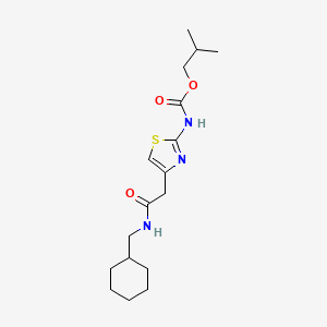 molecular formula C17H27N3O3S B2998078 异丁基(4-(2-((环己基甲基)氨基)-2-氧代乙基)噻唑-2-基)氨基甲酸酯 CAS No. 946237-21-4