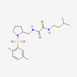 molecular formula C20H31N3O4S B2998085 N1-((1-((2,5-二甲苯基)磺酰基)吡咯烷-2-基)甲基)-N2-异戊氧基草酰胺 CAS No. 896284-83-6