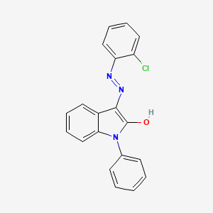 molecular formula C20H14ClN3O B2998103 1-phenyl-1H-indole-2,3-dione 3-[N-(2-chlorophenyl)hydrazone] CAS No. 320422-14-8