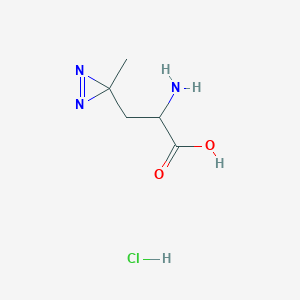molecular formula C5H10ClN3O2 B2998105 2-Amino-3-(3-methyl-3H-diazirin-3-yl)propanoic acid hydrochloride CAS No. 2137462-36-1