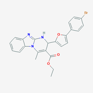 molecular formula C24H20BrN3O3 B299811 Ethyl 2-[5-(4-bromophenyl)-2-furyl]-4-methyl-1,2-dihydropyrimido[1,2-a]benzimidazole-3-carboxylate 