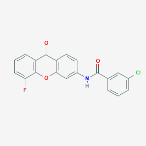 molecular formula C20H11ClFNO3 B2998110 3-chloro-N-(5-fluoro-9-oxo-9H-xanthen-3-yl)benzamide CAS No. 886169-12-6