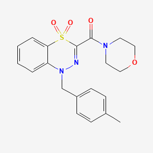 molecular formula C20H21N3O4S B2998118 (1-(4-methylbenzyl)-4,4-dioxido-1H-benzo[e][1,3,4]thiadiazin-3-yl)(morpholino)methanone CAS No. 1251623-69-4