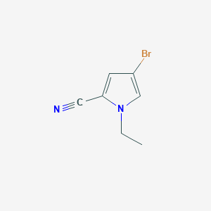 molecular formula C7H7BrN2 B2998132 4-bromo-1-ethyl-1H-pyrrole-2-carbonitrile CAS No. 1308384-54-4