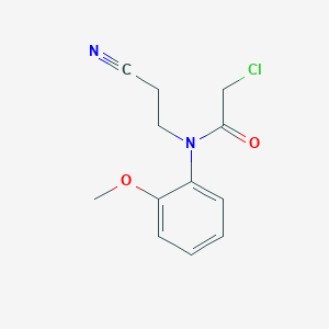 molecular formula C12H13ClN2O2 B2998133 2-chloro-N-(2-cyanoethyl)-N-(2-methoxyphenyl)acetamide CAS No. 16231-89-3