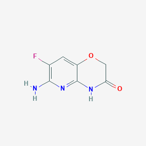 molecular formula C7H6FN3O2 B2998141 6-氨基-7-氟-2H,3H,4H-吡啶并[3,2-b][1,4]噁啉-3-酮 CAS No. 1909347-79-0