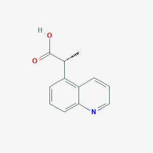 molecular formula C12H11NO2 B2998142 (2R)-2-Quinolin-5-ylpropanoic acid CAS No. 2248183-71-1