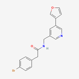 2-(4-bromophenyl)-N-((5-(furan-3-yl)pyridin-3-yl)methyl)acetamide