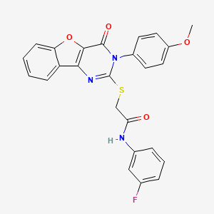 molecular formula C25H18FN3O4S B2998154 N-(3-fluorophenyl)-2-((3-(4-methoxyphenyl)-4-oxo-3,4-dihydrobenzofuro[3,2-d]pyrimidin-2-yl)thio)acetamide CAS No. 866896-98-2