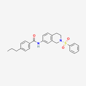 N-(2-(phenylsulfonyl)-1,2,3,4-tetrahydroisoquinolin-7-yl)-4-propylbenzamide
