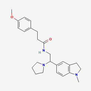 3-(4-methoxyphenyl)-N-(2-(1-methylindolin-5-yl)-2-(pyrrolidin-1-yl)ethyl)propanamide