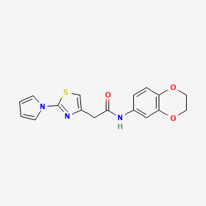 2-(2-(1H-pyrrol-1-yl)thiazol-4-yl)-N-(2,3-dihydrobenzo[b][1,4]dioxin-6-yl)acetamide