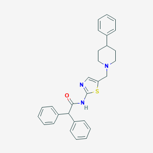 molecular formula C29H29N3OS B299821 2,2-diphenyl-N-{5-[(4-phenyl-1-piperidinyl)methyl]-1,3-thiazol-2-yl}acetamide 