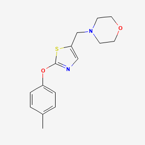 molecular formula C15H18N2O2S B2998211 4-{[2-(4-Methylphenoxy)-1,3-thiazol-5-yl]methyl}morpholine CAS No. 477858-92-7