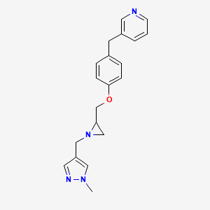 3-[[4-[[1-[(1-Methylpyrazol-4-yl)methyl]aziridin-2-yl]methoxy]phenyl]methyl]pyridine