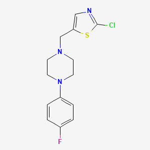 molecular formula C14H15ClFN3S B2998225 1-[(2-Chloro-1,3-thiazol-5-yl)methyl]-4-(4-fluorophenyl)piperazine CAS No. 478260-05-8