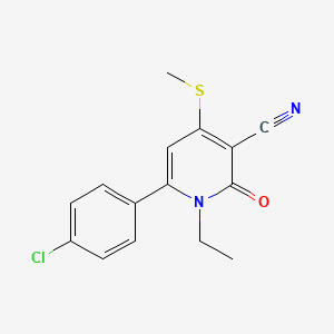 6-(4-Chlorophenyl)-1-ethyl-4-(methylsulfanyl)-2-oxo-1,2-dihydro-3-pyridinecarbonitrile