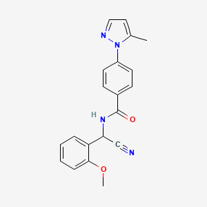 molecular formula C20H18N4O2 B2998228 N-[cyano(2-methoxyphenyl)methyl]-4-(5-methyl-1H-pyrazol-1-yl)benzamide CAS No. 1311595-11-5