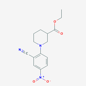 molecular formula C15H17N3O4 B2998255 Ethyl 1-(2-cyano-4-nitrophenyl)piperidine-3-carboxylate CAS No. 731793-03-6