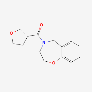 molecular formula C14H17NO3 B2998259 (2,3-dihydrobenzo[f][1,4]oxazepin-4(5H)-yl)(tetrahydrofuran-3-yl)methanone CAS No. 2097857-69-5