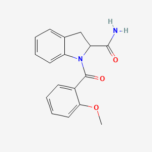 molecular formula C17H16N2O3 B2998263 1-(2-Methoxybenzoyl)indoline-2-carboxamide CAS No. 1101188-70-8