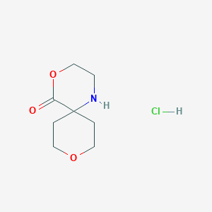 molecular formula C8H14ClNO3 B2998267 4,9-Dioxa-1-azaspiro[5.5]undecan-5-one hydrochloride CAS No. 2138271-62-0