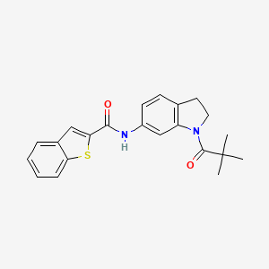 molecular formula C22H22N2O2S B2998276 N-(1-pivaloylindolin-6-yl)benzo[b]thiophene-2-carboxamide CAS No. 2034408-44-9