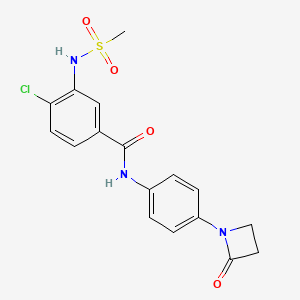 molecular formula C17H16ClN3O4S B2998280 4-chloro-3-methanesulfonamido-N-[4-(2-oxoazetidin-1-yl)phenyl]benzamide CAS No. 1808779-35-2