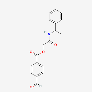 molecular formula C18H17NO4 B2998286 [2-氧代-2-(1-苯乙胺基)乙基] 4-甲酰基苯甲酸酯 CAS No. 746616-15-9