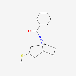 molecular formula C15H23NOS B2998289 环己-3-烯-1-基((1R,5S)-3-(甲硫基)-8-氮杂双环[3.2.1]辛-8-基)甲苯酮 CAS No. 1798460-54-4