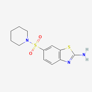 molecular formula C12H15N3O2S2 B2998293 6-(Piperidine-1-sulfonyl)-benzothiazol-2-ylamine CAS No. 854058-33-6
