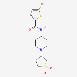 molecular formula C14H19BrN2O3S2 B2998296 5-bromo-N-(1-(1,1-dioxidotetrahydrothiophen-3-yl)piperidin-4-yl)thiophene-2-carboxamide CAS No. 2034531-46-7