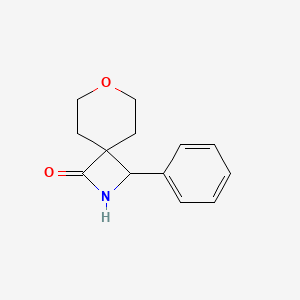 molecular formula C13H15NO2 B2998299 3-Phenyl-7-oxa-2-azaspiro[3.5]nonan-1-one CAS No. 1909313-86-5