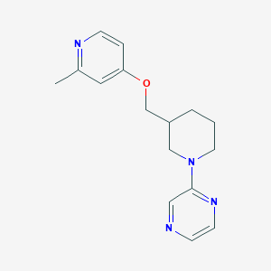molecular formula C16H20N4O B2998305 2-[3-[(2-Methylpyridin-4-yl)oxymethyl]piperidin-1-yl]pyrazine CAS No. 2380096-14-8