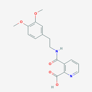 molecular formula C17H18N2O5 B2998306 3-{[(3,4-Dimethoxyphenethyl)amino]carbonyl}-2-pyridinecarboxylic acid CAS No. 497061-33-3