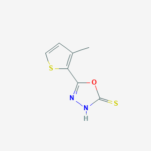 molecular formula C7H6N2OS2 B2998309 5-(3-Methylthiophen-2-yl)-1,3,4-oxadiazole-2-thiol CAS No. 1092308-05-8