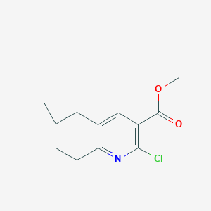 molecular formula C14H18ClNO2 B2998317 Ethyl 2-chloro-6,6-dimethyl-5,6,7,8-tetrahydroquinoline-3-carboxylate CAS No. 2241130-47-0