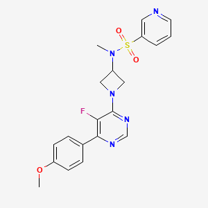 molecular formula C20H20FN5O3S B2998320 N-[1-[5-Fluoro-6-(4-methoxyphenyl)pyrimidin-4-yl]azetidin-3-yl]-N-methylpyridine-3-sulfonamide CAS No. 2380183-30-0