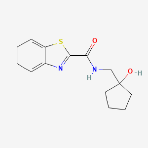 molecular formula C14H16N2O2S B2998324 N-((1-hydroxycyclopentyl)methyl)benzo[d]thiazole-2-carboxamide CAS No. 1235067-15-8