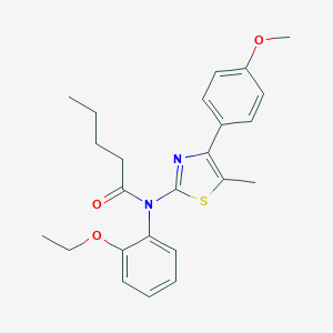 molecular formula C24H28N2O3S B299833 N-(2-ethoxyphenyl)-N-[4-(4-methoxyphenyl)-5-methyl-1,3-thiazol-2-yl]pentanamide 