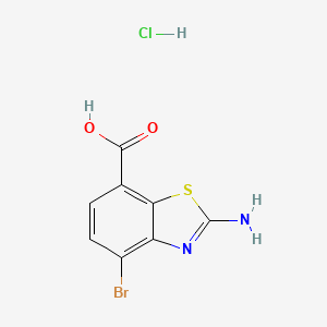 molecular formula C8H6BrClN2O2S B2998341 2-Amino-4-bromo-1,3-benzothiazole-7-carboxylic acid;hydrochloride CAS No. 2253640-26-3
