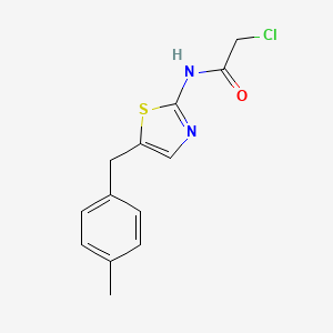molecular formula C13H13ClN2OS B2998345 2-chloro-N-[5-(4-methylbenzyl)-1,3-thiazol-2-yl]acetamide CAS No. 304895-21-4
