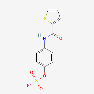 molecular formula C11H8FNO4S2 B2998347 2-[(4-Fluorosulfonyloxyphenyl)carbamoyl]thiophene CAS No. 2411297-09-9