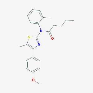 molecular formula C23H26N2O2S B299835 N-[4-(4-methoxyphenyl)-5-methyl-1,3-thiazol-2-yl]-N-(2-methylphenyl)pentanamide 