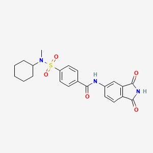 molecular formula C22H23N3O5S B2998352 4-(N-环己基-N-甲基磺酰基)-N-(1,3-二氧代异吲哚林-5-基)苯甲酰胺 CAS No. 683791-70-0