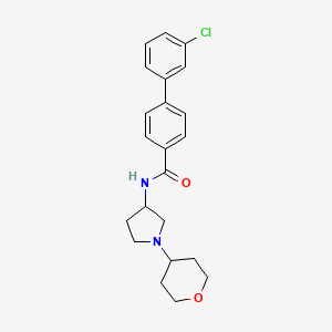 B2998354 4-(3-Chlorophenyl)-N-[1-(oxan-4-yl)pyrrolidin-3-yl]benzamide CAS No. 2415566-61-7