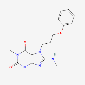 molecular formula C17H21N5O3 B2998357 1,3-dimethyl-8-(methylamino)-7-(3-phenoxypropyl)-1H-purine-2,6(3H,7H)-dione CAS No. 1105197-32-7