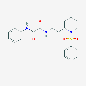 molecular formula C22H27N3O4S B2998358 N1-苯基-N2-(2-(1-甲苯磺酰哌啶-2-基)乙基)草酰胺 CAS No. 898415-44-6