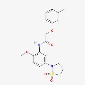 molecular formula C19H22N2O5S B2998366 N-(5-(1,1-二氧化异噻唑烷-2-基)-2-甲氧苯基)-2-(间甲苯氧基)乙酰胺 CAS No. 951519-13-4
