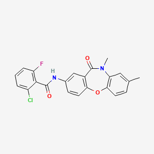 B2998368 2-chloro-N-(8,10-dimethyl-11-oxo-10,11-dihydrodibenzo[b,f][1,4]oxazepin-2-yl)-6-fluorobenzamide CAS No. 921918-96-9